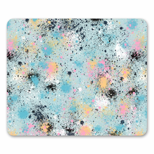 Ink Splatter Blue Pink - funny mouse mat by Ninola Design