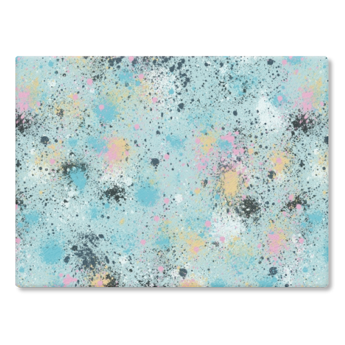 Ink Splatter Blue Pink - glass chopping board by Ninola Design