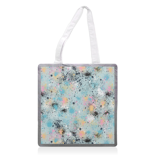 Ink Splatter Blue Pink - printed tote bag by Ninola Design
