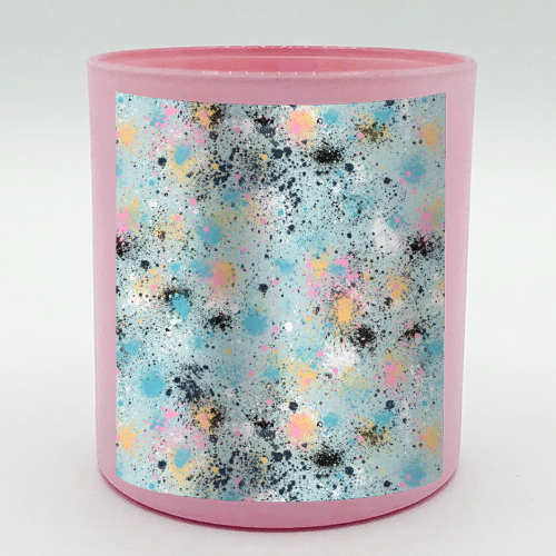 Ink Splatter Blue Pink - scented candle by Ninola Design