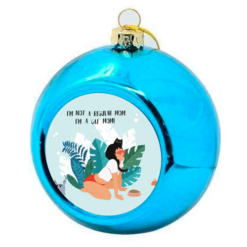 Proud Cat Mom - colourful christmas bauble by Fatpings_studio
