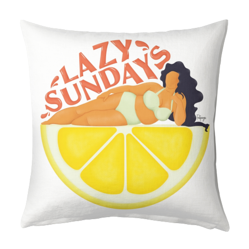 Lazy Sundays - designed cushion by Fatpings_studio