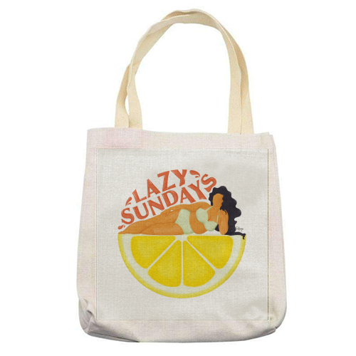 Lazy Sundays - printed tote bag by Fatpings_studio
