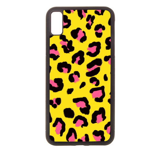 Leopard print yellow and pink - Stylish phone case by Cheryl Boland
