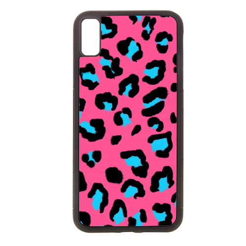 Leopard print pink and blue - Stylish phone case by Cheryl Boland