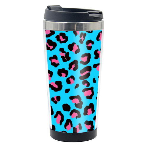 Leopard print blue and pink - photo water bottle by Cheryl Boland