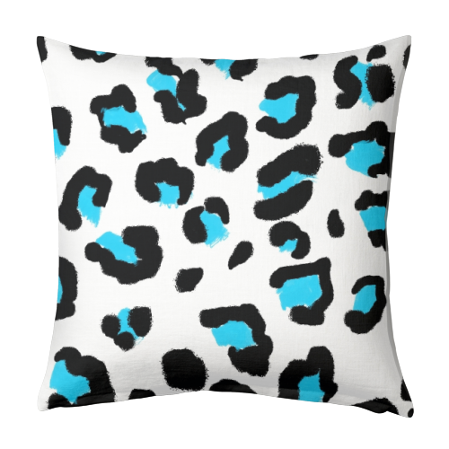 Blue Leopard print - designed cushion by Cheryl Boland
