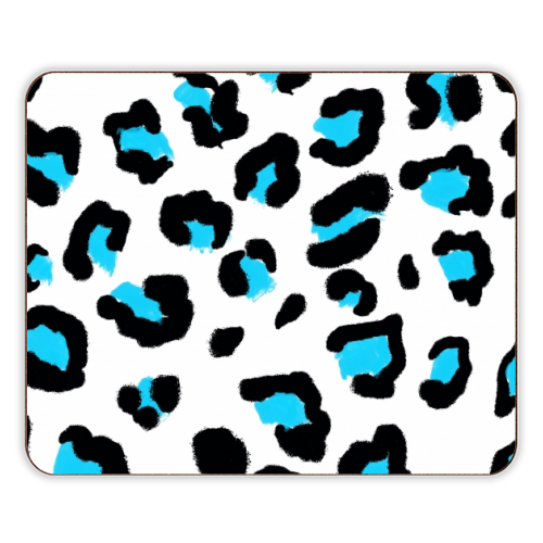Blue Leopard print - designer placemat by Cheryl Boland