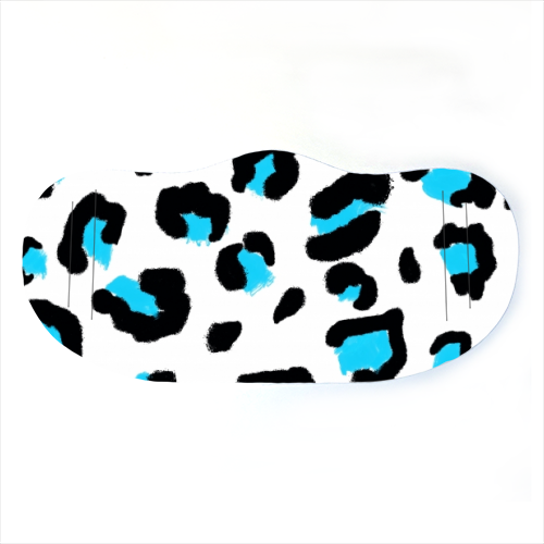Blue Leopard print - face cover mask by Cheryl Boland
