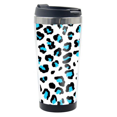 Blue Leopard print - photo water bottle by Cheryl Boland