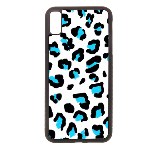 Blue Leopard print - Stylish phone case by Cheryl Boland