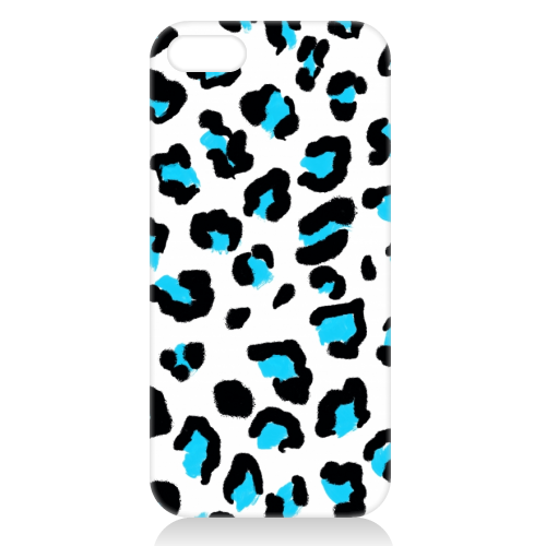 Blue Leopard print - unique phone case by Cheryl Boland