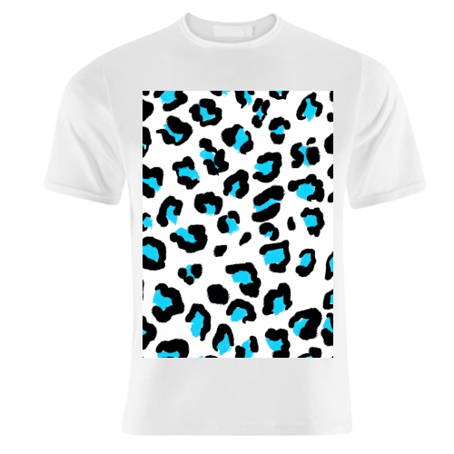 Blue Leopard print - unique t shirt by Cheryl Boland