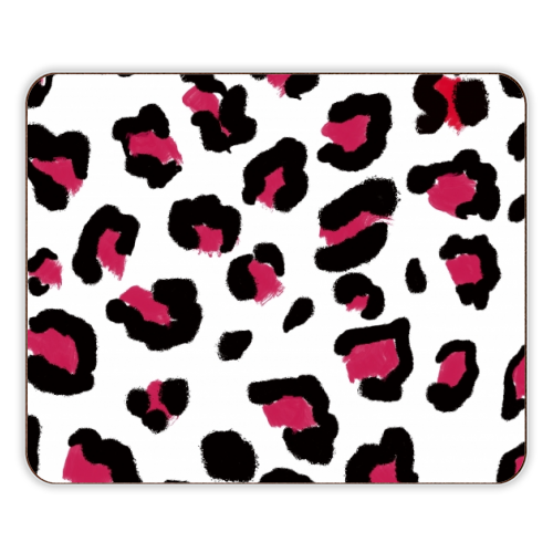 Red leopard print - designer placemat by Cheryl Boland