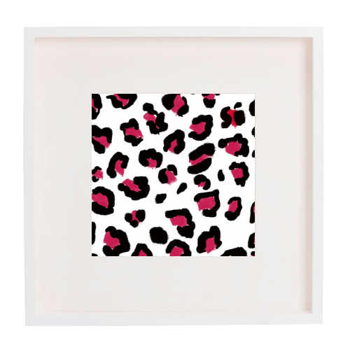 Red leopard print - framed poster print by Cheryl Boland