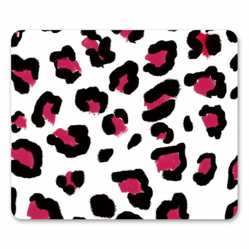 Red leopard print - funny mouse mat by Cheryl Boland