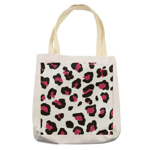 Red leopard print - printed tote bag by Cheryl Boland