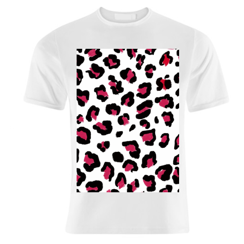 Red leopard print - unique t shirt by Cheryl Boland