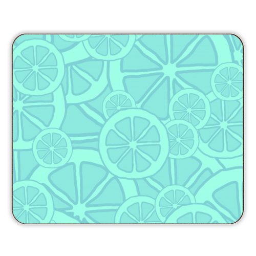 Blue fruit slices - designer placemat by Cheryl Boland