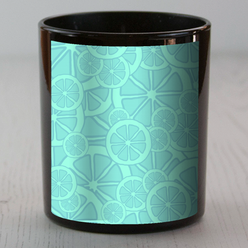 Blue fruit slices - scented candle by Cheryl Boland