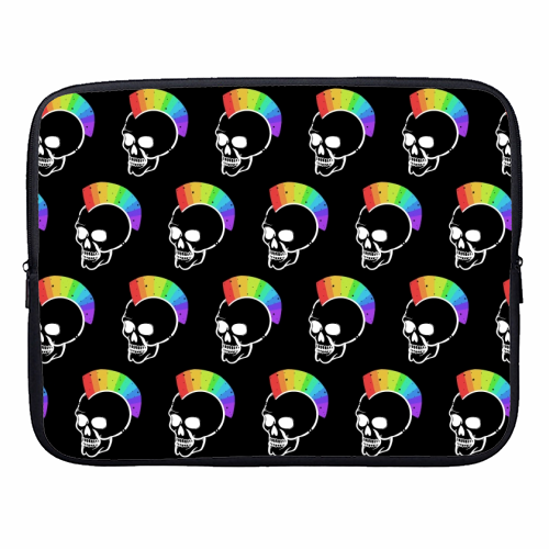 Rainbow Skulls - designer laptop sleeve by Alice Palazon