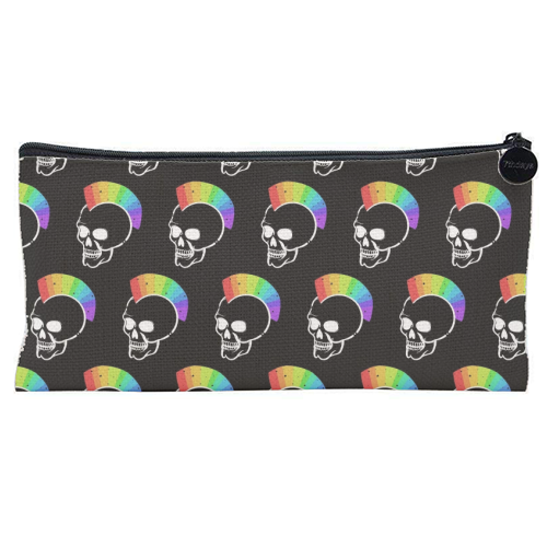 Rainbow Skulls - flat pencil case by Alice Palazon