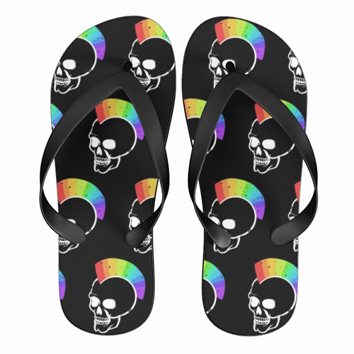 Rainbow Skulls - funny flip flops by Alice Palazon