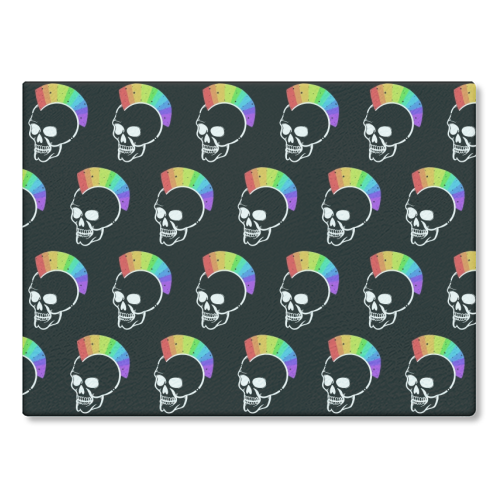 Rainbow Skulls - glass chopping board by Alice Palazon