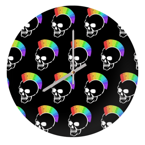 Rainbow Skulls - quirky wall clock by Alice Palazon
