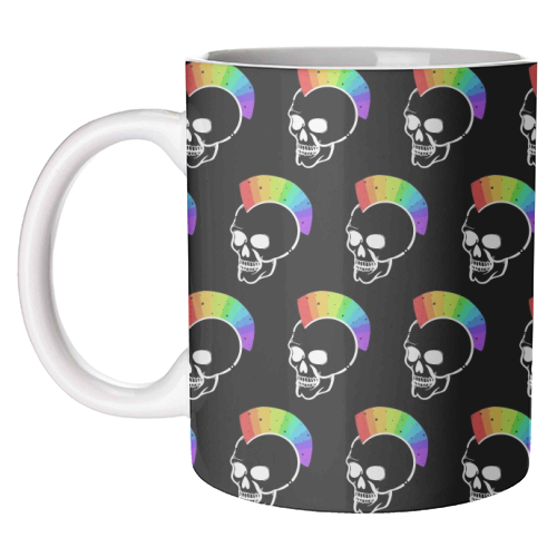 Rainbow Skulls - unique mug by Alice Palazon