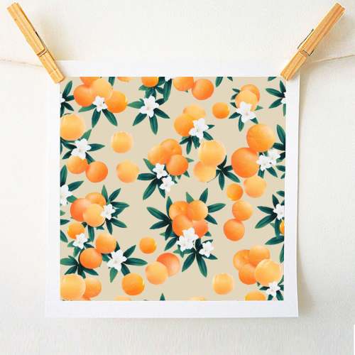 Orange Twist Flower Vibes #9 #tropical #fruit #decor #art - A1 - A4 art print by Anita Bella Jantz