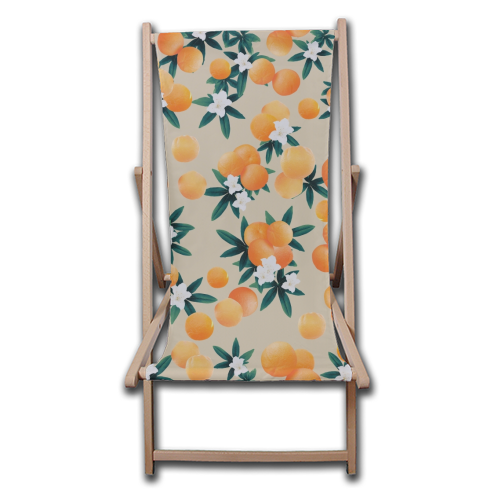 Orange Twist Flower Vibes #9 #tropical #fruit #decor #art - canvas deck chair by Anita Bella Jantz
