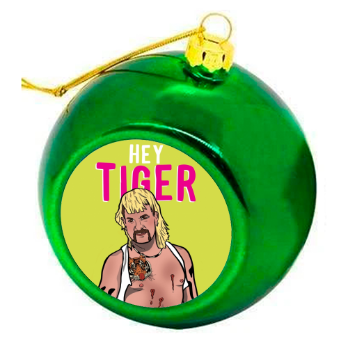 Hey Tiger - colourful christmas bauble by Niomi Fogden
