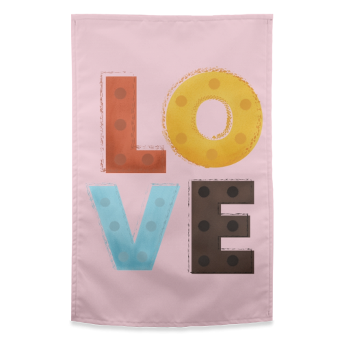 LOVE - funny tea towel by Ania Wieclaw