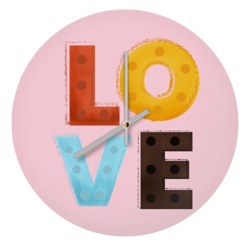 LOVE - quirky wall clock by Ania Wieclaw