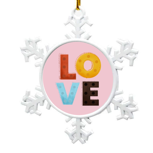LOVE - snowflake decoration by Ania Wieclaw