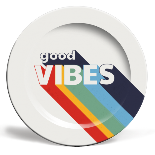 GOOD VIBES - ceramic dinner plate by Ania Wieclaw