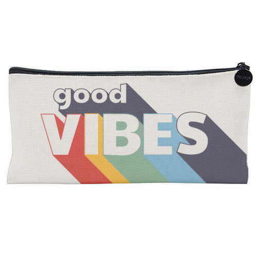 GOOD VIBES - flat pencil case by Ania Wieclaw