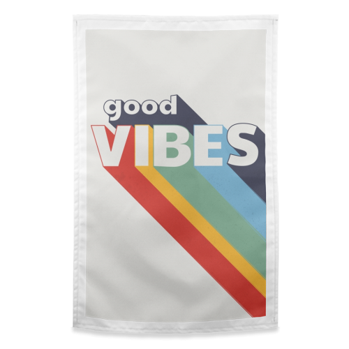 GOOD VIBES - funny tea towel by Ania Wieclaw