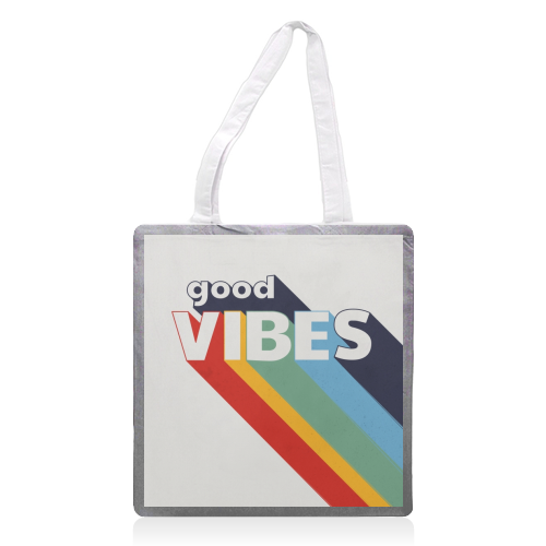 GOOD VIBES - printed tote bag by Ania Wieclaw
