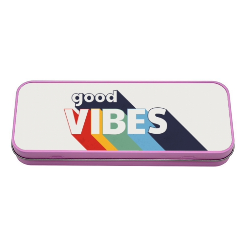 GOOD VIBES - tin pencil case by Ania Wieclaw