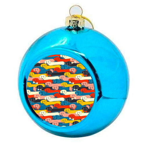 Long dog pattern - colourful christmas bauble by Ania Wieclaw