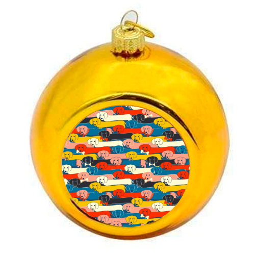 Long dog pattern - colourful christmas bauble by Ania Wieclaw