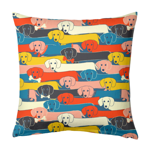 Long dog pattern - designed cushion by Ania Wieclaw