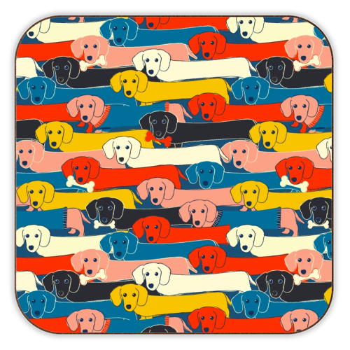 Long dog pattern - personalised beer coaster by Ania Wieclaw