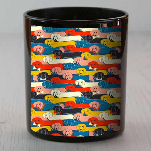 Long dog pattern - scented candle by Ania Wieclaw