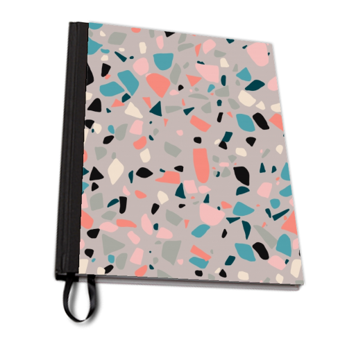 Terrazzo grey background - personalised A4, A5, A6 notebook by Cheryl Boland
