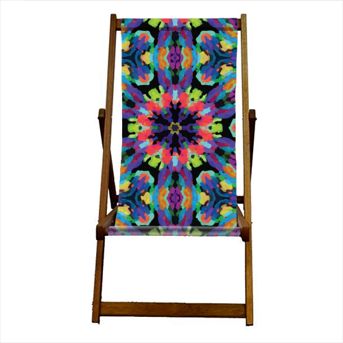 Kaleidoscope Flower - canvas deck chair by Fimbis