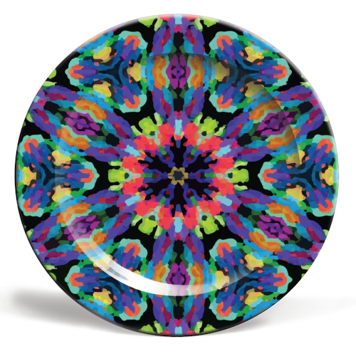 Kaleidoscope Flower - ceramic dinner plate by Fimbis