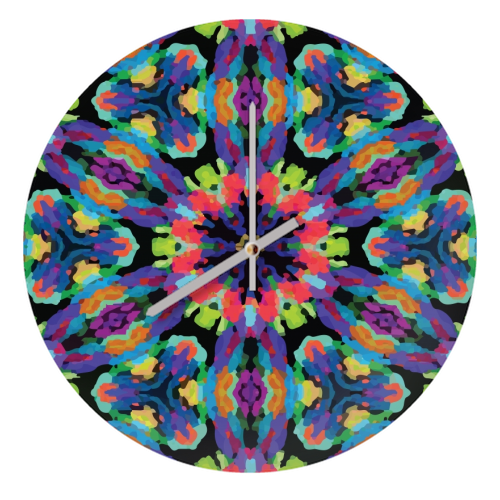 Kaleidoscope Flower - quirky wall clock by Fimbis